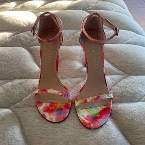 Pink multicolored Stuart Weitzman nudist heels